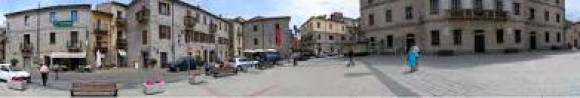 one of Tempio' piazza in panoramic view.